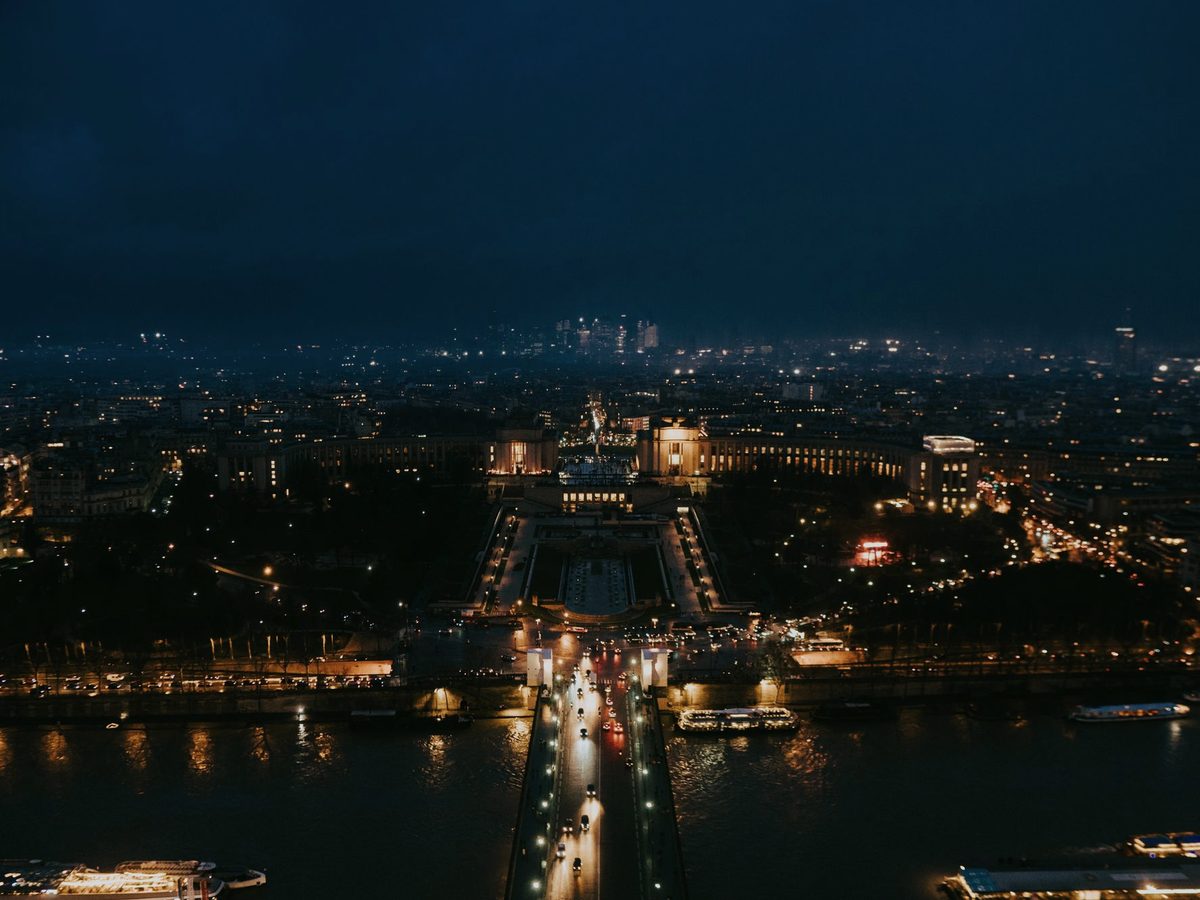 Paris at night from above
