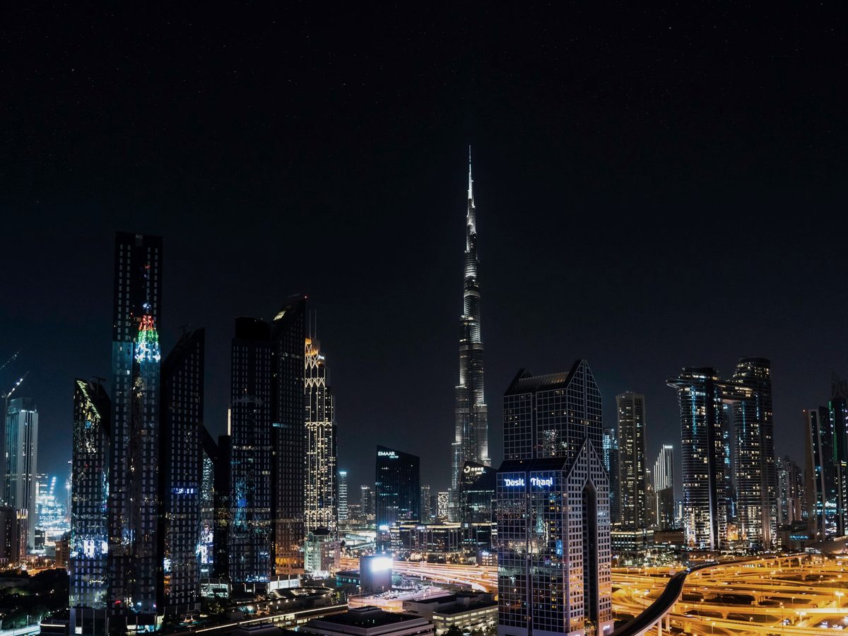Dubai skyline at night